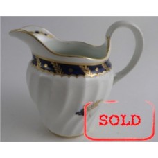 SOLD Worcester Circular Shanked Milk Jug, Blue and Gilt Decoration with 'Bluebell pattern', c1795 SOLD 
